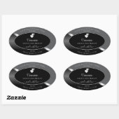 Classy Grey Black Wavy Silver Hearts Product Label (Vel)