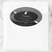 Classy Grey Black Wavy Silver Hearts Product Label (Tas)