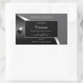Classy Grey Black Wavy Silver Hearts Product Label (Tas)