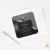 Classy Grey Black Wavy Silver Hearts Product Label (Envelop)