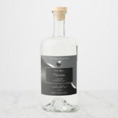 Classy Grey Black Wavy Silver Hearts Product Label Likeurfles Etiket (Voorkant)