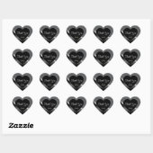 Classy Grey Black Wavy Silver Logo Schattige Bedan Hart Sticker (Vel)