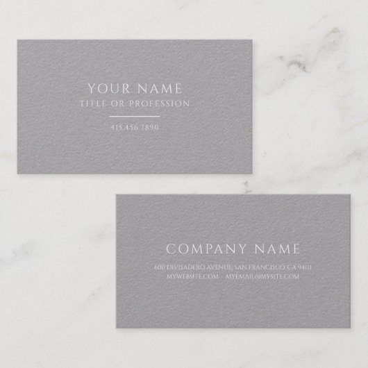 Classy Grey Visitekaartje (Voorkant / Achterkant)