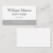 Classy Grey & White Monogram Visitekaartje (Voorkant / Achterkant)