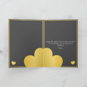 Classy Grijs en Gouden Hart Zoon 30e Verjaardag Kaart (Binnen)