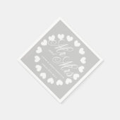 Classy grijs en wit Mr. Mrs. bruiloft servetten (Hoek)