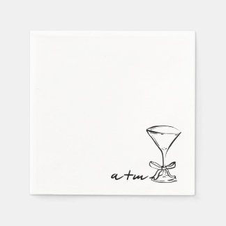 Classy grillige aangepaste cocktail bruiloft serve servet