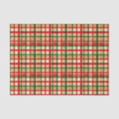 Classy Groen Rode Waterverf Plaid Kunstpatroon Tissuepapier (Voorkant)