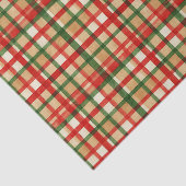 Classy Groen Rode Waterverf Plaid Kunstpatroon Tissuepapier (Detail)