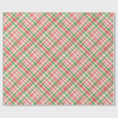 Classy Groen Roze Rode Waterverf Plaid Art Pattern Cadeaupapier (Vlak)