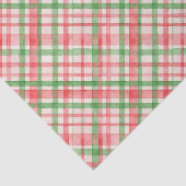 Classy Groen Roze Rode Waterverf Plaid Art Pattern Tissuepapier (Detail)