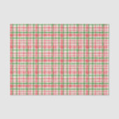 Classy Groen Roze Rode Waterverf Plaid Art Pattern Tissuepapier (Voorkant)