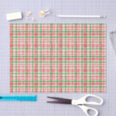 Classy Groen Roze Rode Waterverf Plaid Art Pattern Tissuepapier (Craft)