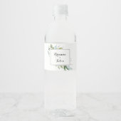 Classy groen tropische kalligrafie bruiloft waterfles etiket (Voorkant)