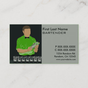 Classy groene bartender visitekaartjes