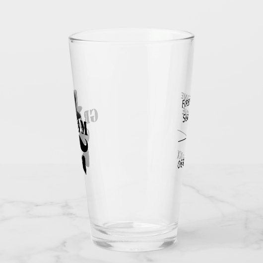 Classy Groom Mustache Top Hat Custom Glas (Links)