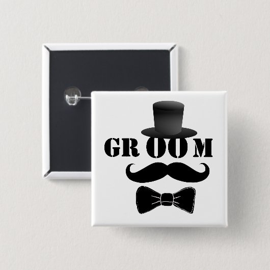 Classy Groom Vierkante Button 5,1 Cm (Voorkant /achterkant)