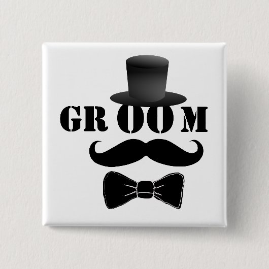Classy Groom Vierkante Button 5,1 Cm (Voorkant)