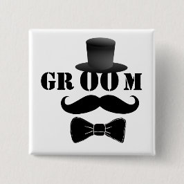 Classy Groom Vierkante Button 5,1 Cm