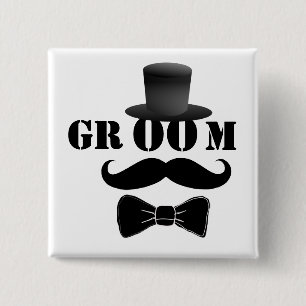 Classy Groom Vierkante Button 5,1 Cm