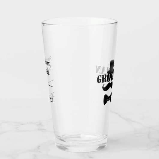Classy Groomsman Mustache Top Hat Custom Glas (Rechts)