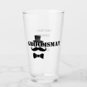Classy Groomsman Mustache Top Hat Custom Glas (Voorkant)