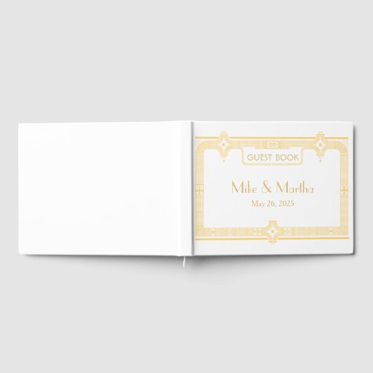 Classy  Grote Gatsby Art Deco bruiloft gast Gastenboek (Volledig)