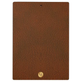 Classy Grown Leather Texture Monogram Initialen Klembord (Achterkant)