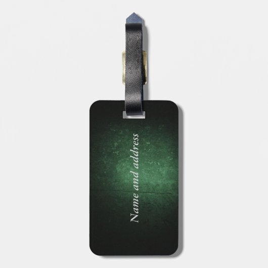 Classy grundge Irish lucky shamrock gepersonalisee Bagagelabel (Achterkant verticaal)