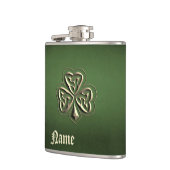 Classy grunge Irish Gelukkig shamrock personalized Heupfles (Links)