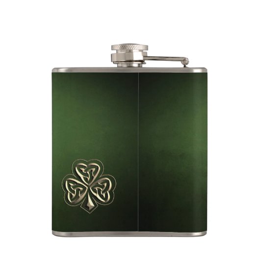 Classy grunge Irish Gelukkig shamrock personalized Heupfles (Achterkant)