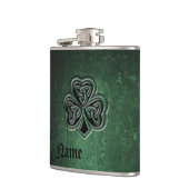 Classy grunge Irish geluksshamrock gepersonaliseer Heupfles (Links)