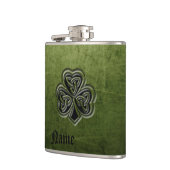 Classy grunge Irish geluksshamrock gepersonaliseer Heupfles (Links)
