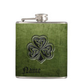 Classy grunge Irish geluksshamrock gepersonaliseer Heupfles (Voorkant)