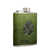 Classy grunge Irish geluksshamrock gepersonaliseer Heupfles (Rechts)