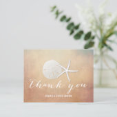 Classy Grunge Starfish & Sand Dollar Bedankt Briefkaart (Staand voorkant)