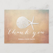 Classy Grunge Starfish & Sand Dollar Bedankt Briefkaart (Voorkant)