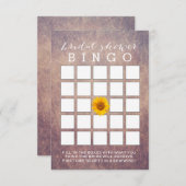 Classy Grunge Sunflower Vrijgezellenfeest Bingo Ca Kaart (Voorkant / Achterkant)