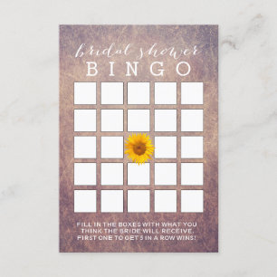 Classy Grunge Sunflower Vrijgezellenfeest Bingo Ca Kaart
