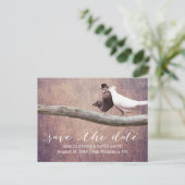 Classy Grunge Wedding Birds Save the Date Aankondigingskaart (Staand voorkant)