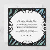 Classy Grunge Zebra Birthday Party Invitation Kaart (Achterkant)
