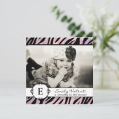 Classy Grunge Zebra Birthday Party Invitation Kaart (Staand voorkant)