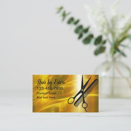 Classy Haarstylist Afspraakkaarten Ontwerp Visitekaartje (Staand voorkant)