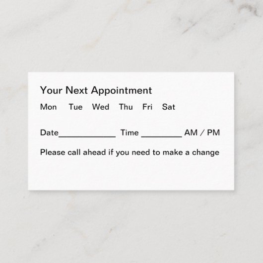 Classy Haarstylist Afspraakkaarten Ontwerp Visitekaartje (Achterkant)