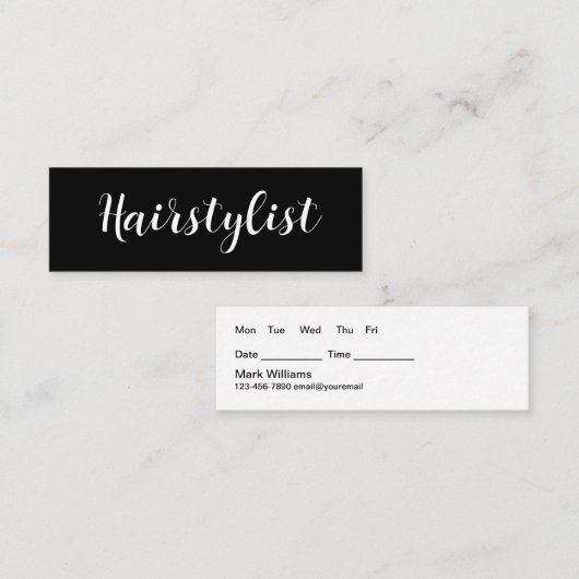 Classy Haarstylist Appointment Visitekaartjes (Voorkant / Achterkant)