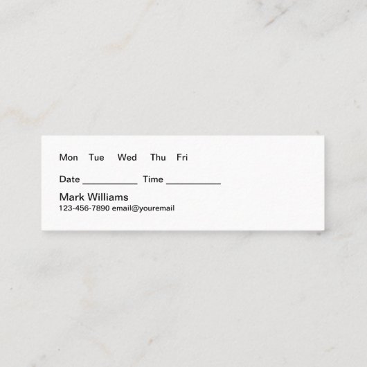 Classy Haarstylist Appointment Visitekaartjes (Achterkant)