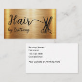 Classy Haarstylist Gold Tone Glitzy Design Visitekaartje (Voorkant / Achterkant)