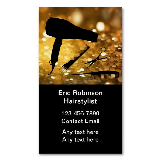 Classy Haarstylist Trendy Magnetische Visitekaartj Magnetisch Visitekaartje (Voorkant Verticaal)