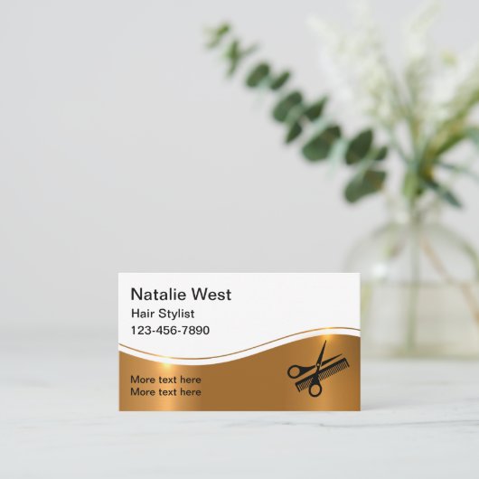 Classy Haarstylist Visitekaartjes (Staand voorkant)