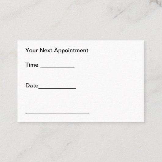 Classy Hair Salon Appointment Business Cards Visitekaartje (Achterkant)